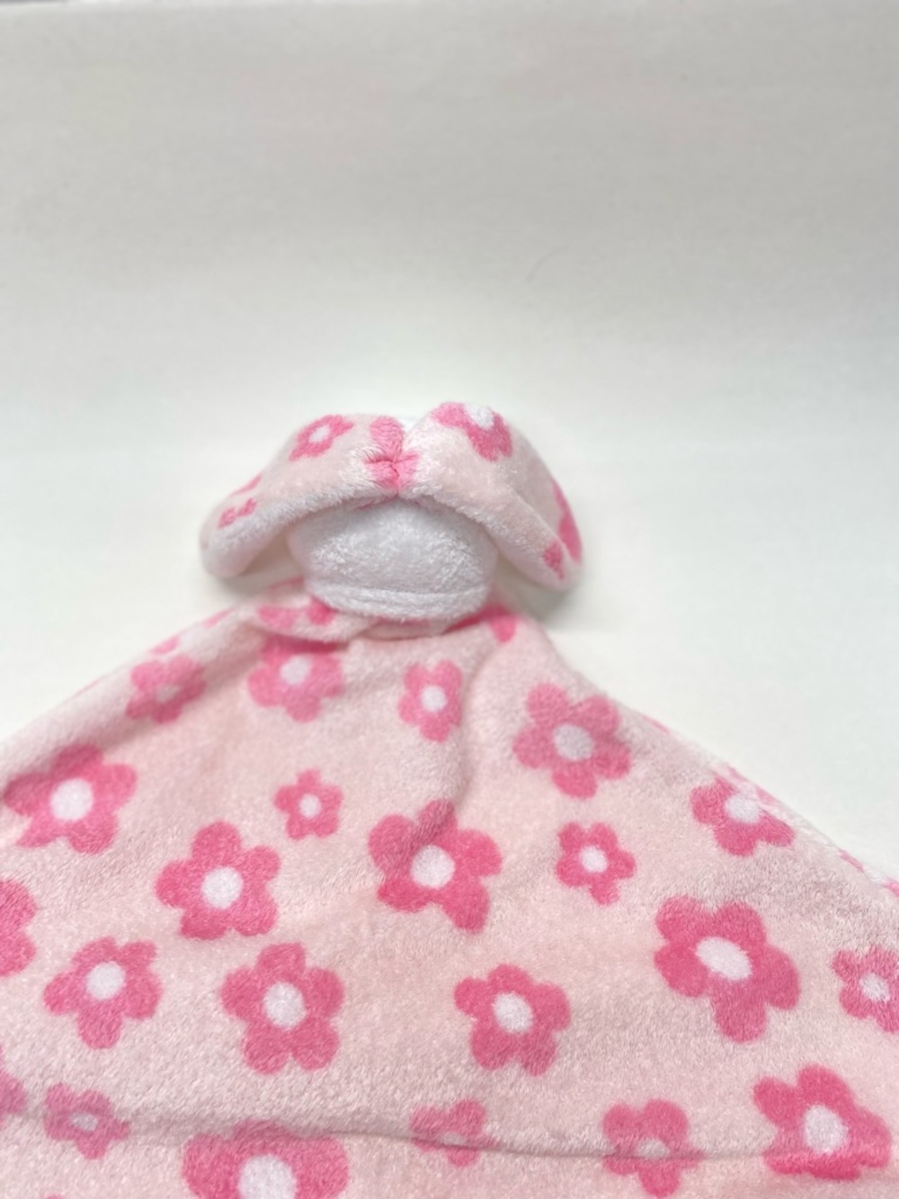 Angel Dear Bunny Rabbit Lovey Pink White Flowers Security Blanket Baby Cuddle - Picture 7 of 10